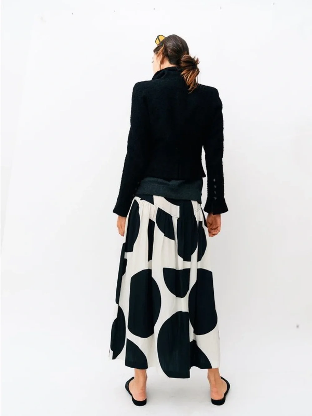 Mara Hoffman Black & White Polka Dot Maxi Skirt